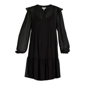 Time and Tru Women's Pintuck Mini Dress with Long Sleeves, Size S